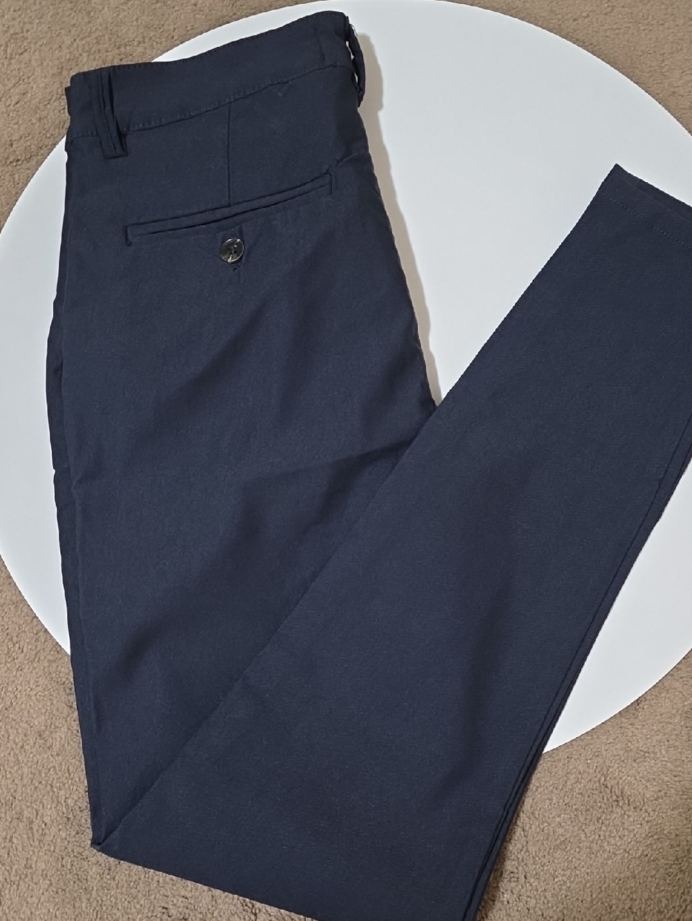 Men's Navy Chino Pants - Slim Tailored Fit